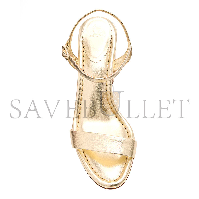 Ch**an louboutin miss jane metallic red sole ankle-strap sandals